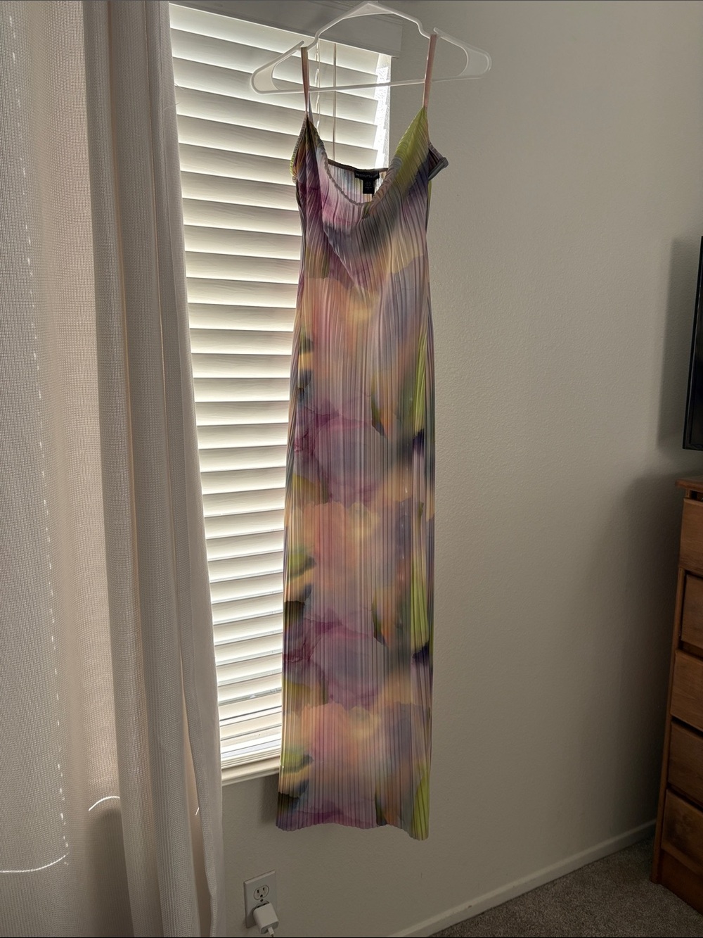 PrettyLittleThing Pastel Multi Pleated Maxi Slip Dress